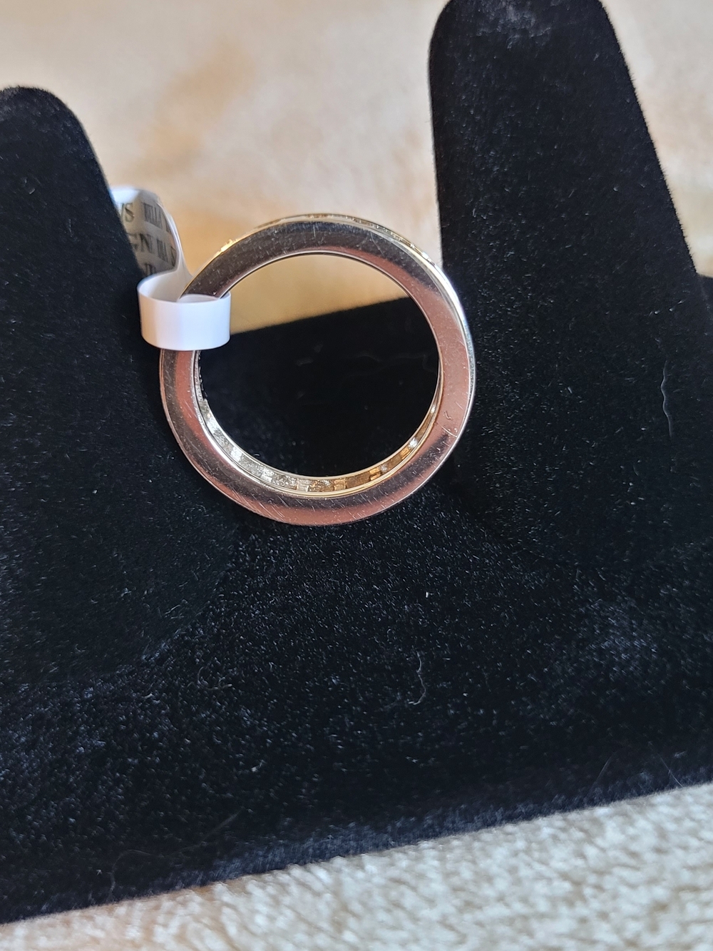 Champagne Crystal Channel Band Ring in Gold-Tone - Picture 4 of 5